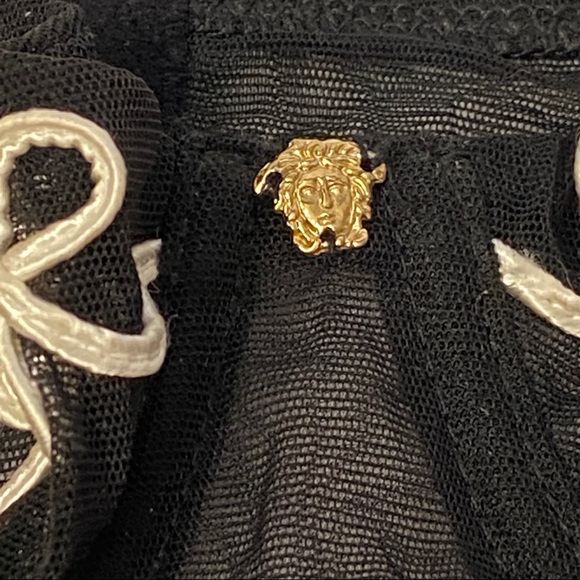 NWT Versace Intimo Black White Mesh Embroidered Bra XL - Picture 6 of 15